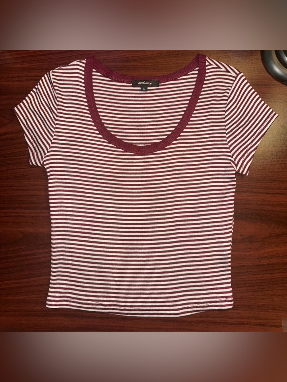 Ambiance Scoop Neck Ribbed Crop Top